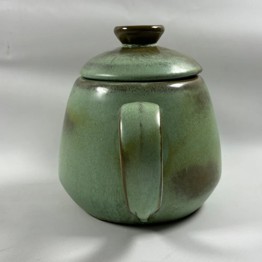 Vintage Frankoma Plainsman Teapot with Lid Prairie Green 4 Cup Flaws